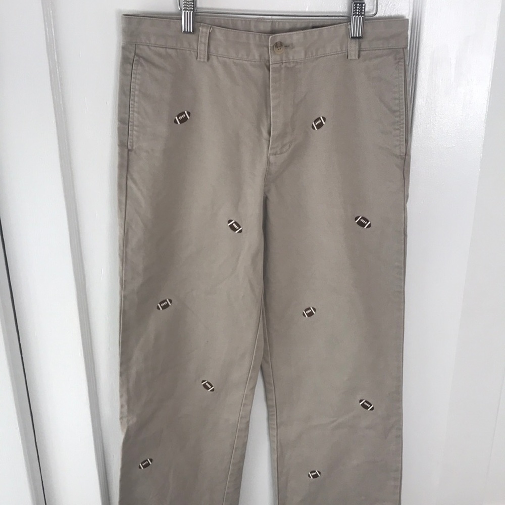 Vineyard Vines Football Embroidery Khaki Pants
